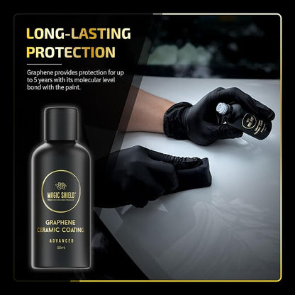 Magic Shield Graphene Coating for Cars │ Self-Healing, 5+ Years Durability │ Advanced SiO2 Ceramic Protection - High Gloss, Anti-Scratch - Perfect for Cars, Motorcycles, Marine, and RVs
