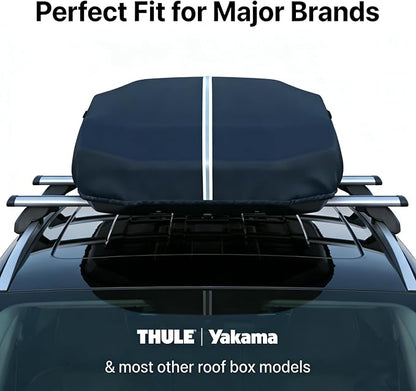 Roof Box Cover, Heavy-Duty 600D Oxford Fabric that is Waterproof, dustproof, UV-Resistant, and Scratch-Resistant, Roof Box Covers Universal Fit for Thule, Perflex, Yakima Brands. (77x35x17 inches)