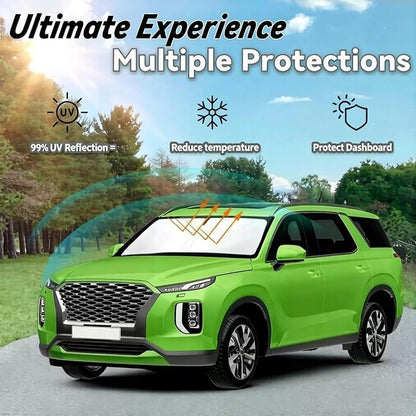 Windshield Sun Shade for Hyundai Palisade 2020 2021 2023 2024 2025 2026 Accessories, Car Front Window Sun Visor Protector & Heat Shield | 240T Sunshade Protection Blocks UV Rays