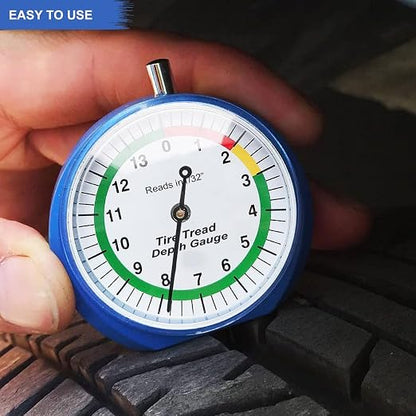Tire Tread Depth Gauge, Tire Depth Gauge in 1/32 inch, for Motorcycle, car,Truck and Bus
