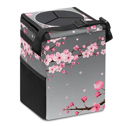 Car Trash Can – Multi-Purpose, Lightweight and Portable with Durable Water-Resistant Coating, No Installation Required, Practical and Ample Capacity, Variety of Colors.Cherry Blossom