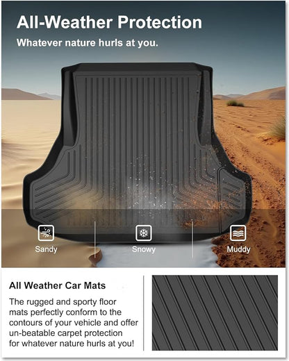 KIWI MASTER Cargo Mat for 2011-2023 Dodge Charger/Chrysler 300, Custom Fit All Weather Rear Cargo Liner, Heavy Duty TPE Tray Trunk Mat, Black