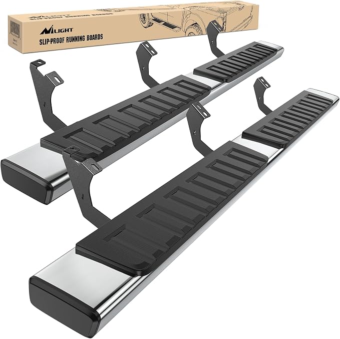 Nilight Running Boards for 2005-2023 Toyota Tacoma Double Cab 4 Full Size Doors 6 Inch Stainless Steel Bolt-on Side Step Nerf Bars