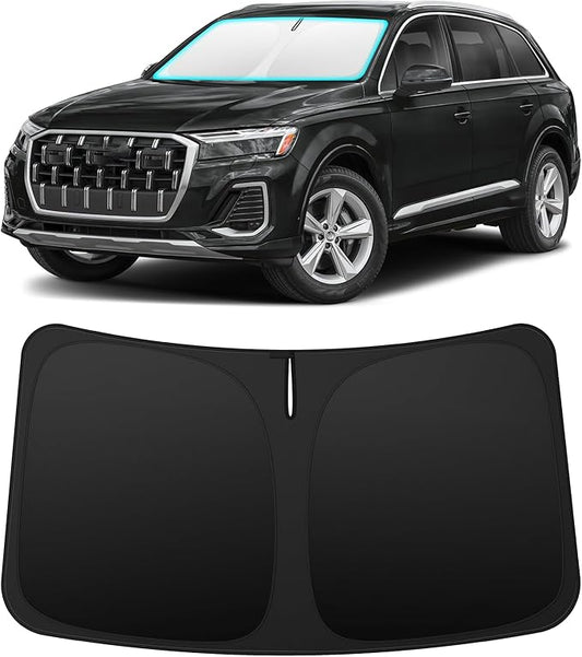 INSAUTO Custom Fit Windshield Sun Shade Accessories for Audi Q7 2017-2026, Foldable Front Window Sunshade, UV & Heat Reflector, Keeps Interior Cool, Includes Storage Bag