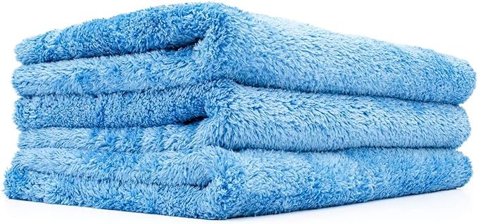 The Rag Company - Eagle Edgeless 500 (3-Pack) Professional Korean 70/30 Blend Super Plush Microfiber Detailing Towels, 500GSM, 16in x 24in, Blue