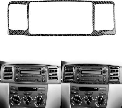 Black Real Carbon Fiber Accessories Car Center Console A/C Outlet Air Vent Panel Cover Interior Trim Sticker Decal for Toyota Corolla CE LE S 2003 2004 2005 2006 2007 2008/XRS 2005-2006 Sedan 1PC
