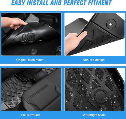 Nilight TPE Floor Mats for Ford F250 F350 F450 Super Duty Crew Cab 1999 2000 2001 2002 2003 2004 2005 2006 2007 All Weather Custom Fit Heavy Duty Floor Liners