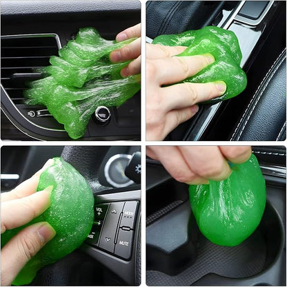 Cleaning Gel for Car, Auto Detailing Slime Mud, Putty Cleaner Dust Removal, Vehicle Interior Soft Glue Cleaning Tools Kit, Car Accessories for Cleaning Air Vents, Keyboard, PC, Laptops (Green)