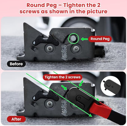 Kaishengyuan Upgraded Rear Seat Quick Release with Elastic Rope Compatible with Ford F-150 (2009+) & F-250/350 (2017+)