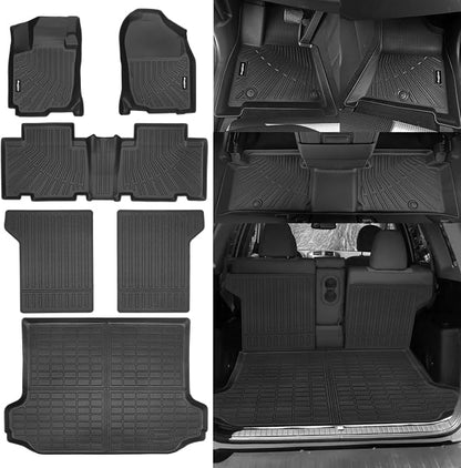 Floor Mats for Toyota RAV4 2006-2012, Trunk Mat and Backrest Mat All Weather TPE Protector for Toyota RAV4 Accessories