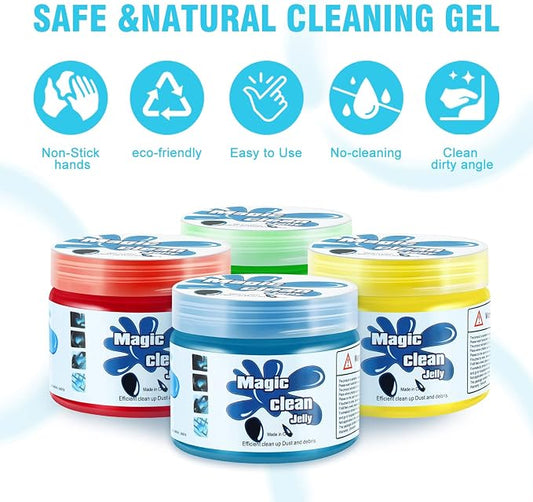 DNA MOTORING 4 Pack Car Cleaning Gels, Auto Detailing Tools Cleaning Putty Car Interior Cleaner Slime, Car Jelly Cleaner, Keyboard Cleaner, Car Cleaning Supplies, gifts for Men Women, TOOLS-00150