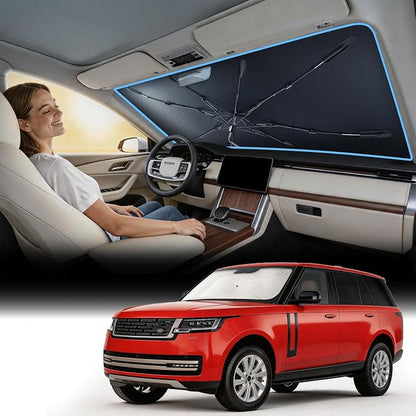 Nmoiss [Vinyl Coating Heat Shield] Windshield Sun Shade Umbrella Custom for Land Rover Range Rover, Protect Car from Sun Rays & Heat Damage Keep Cool and Protect Interior