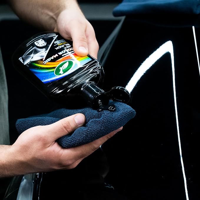 Turtle Wax FG6900 Black Color Magic Plus Colored Car Polish Cleans Shines Restores Scratches Includes Chipstick 500ml