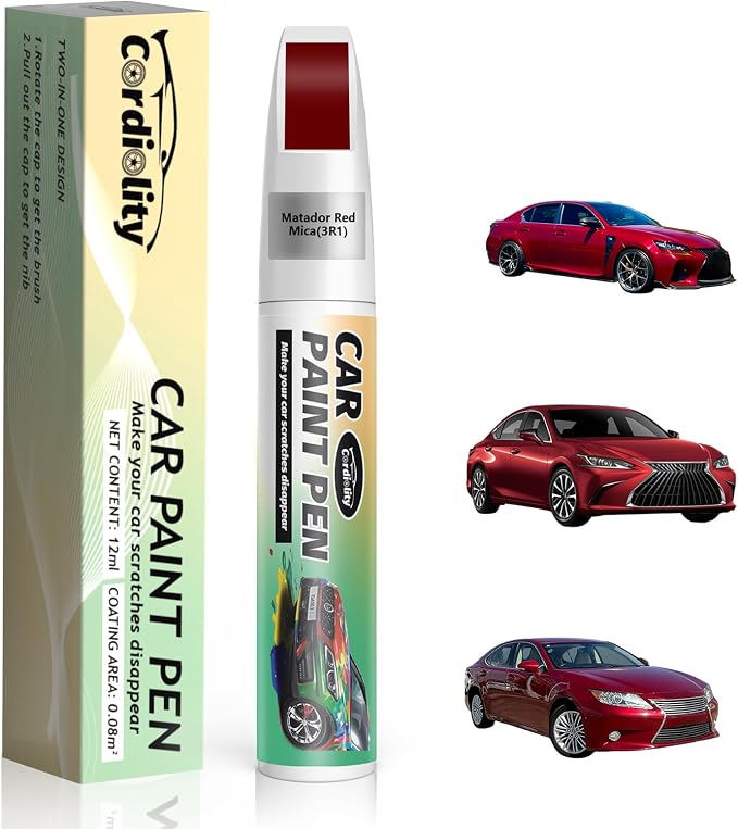 Matador Red Mica(3R1) Touch Up Paint Pen for Toyota,Car Paint Scratch Repair Pen Quick and Easy Fix Auto Paint Scratch