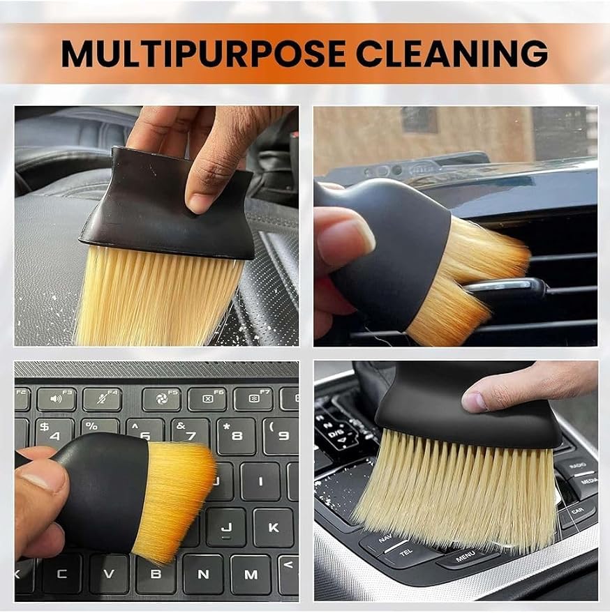5 PCS Microfiber Car Duster Kit - Interior & Exterior Car Cleaning Detailing Tool Scratch & Lint Free, Pollen Removing Extendable Long Handle Duster for Car & Motorcycle car Accessories (A1)