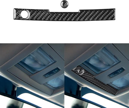 Real Quality Carbon Fiber Sticker Car Front Roof Overhead Accent Light Trim Strip Reading lamp Decal Compatible with Dodge Charger 2008 2009 2010 Interior Accessories Decor 2pcs Black