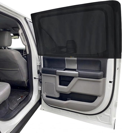 EcoNour Car Side Window Sun Shade (Pack of 2) | Stretchable & Breathable Car Window Screens for Complete Sun & Privacy Protection | Fits Most Truck, SUV and Minivan (XL 24" x 38")