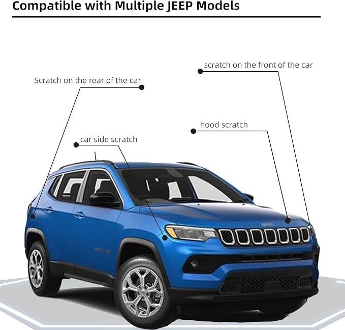 Hydro Blue(PBJ) Car Paint Touch Up Pen Compatible with JEEP, 2-In-1 Color Accurate Touch Up Car Scratch Repair Paint Match JEEP Series Automotive Scratch Remover for Nicks & Chips Repair