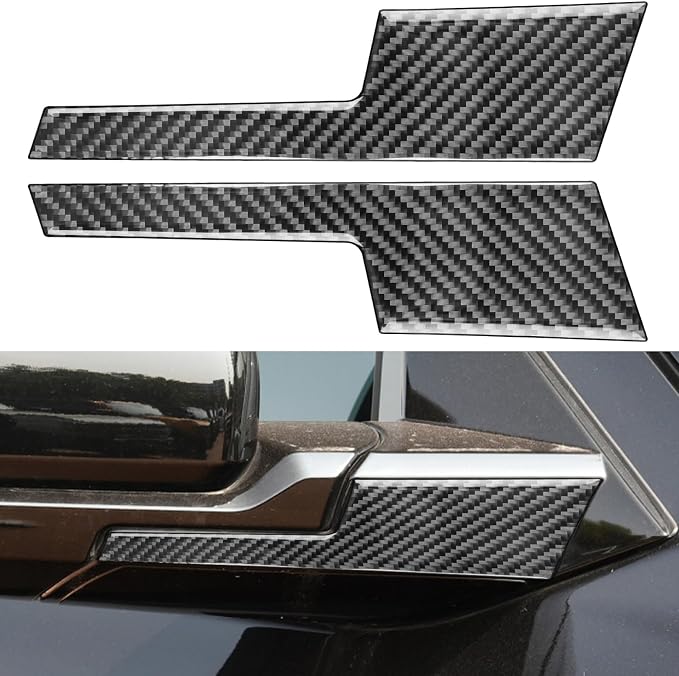 NVCNX Real Premium Carbon Fiber for Toyota Tundra 2022-2026 / Sequoia 2023-2026 2024 2025 Truck Pickup SUV Car Side Mirror Base Panel Cover Exterior Trim Accessories Thick Overlay Sticker Decal 2PCs