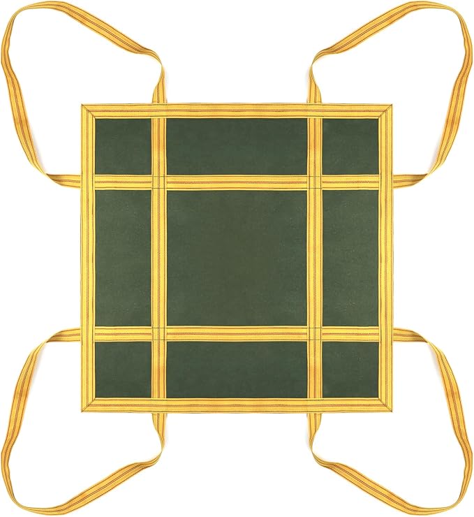 QWORK Heavy-Duty Canvas Cargo Lifting Pad Net - 3.28ft x 3.28ft Reinforced Handle Lifting Net for Construction, Logistics, and Transport, 2645lbs Load Capacity, Non-Slip Material