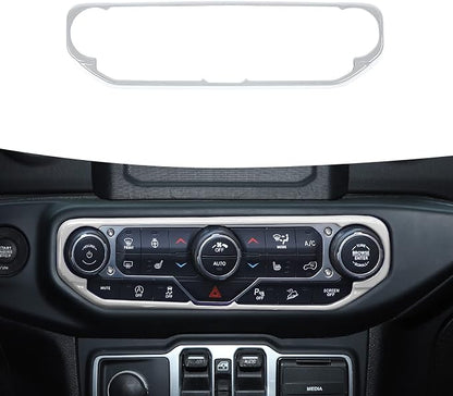 RT-TCZ Air Conditioning Dashboard Center Console Control Trim Panel Cover Interior Accessories Decoration Trim Kit for 2018-2022 Jeep Wrangler JL JLU & Jeep Gladiator JT (White)