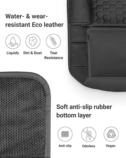 Owleys Back of Seat Organizer for Kids with Transparent Tablet Pocket & 8 Compartments | 27.5"x18.5" | Black Travel Accessory for SUV, Truck, Sedan, Van, Jeep