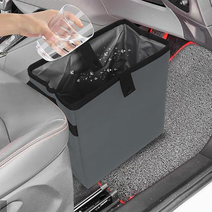 Homelove Car Trash Can, Leak-Proof Waterproof Trash Bin Collapsible Portable Auto Garbage Bag Large Capacity Trashcan Storage Bag Multipurpose Car Organizer Hanging (Gray)