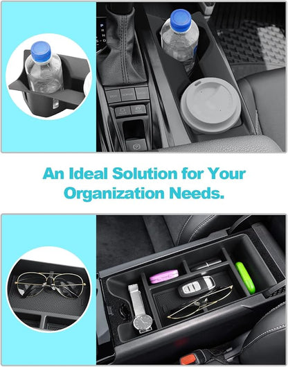 CDEFG 2Pcs for 2025 2026 Toyota Camry Center Console Organizer for 2025 2026 Toyota Camry Accessories Middle Console Organizer Armrest Storage Box & Cup Holder