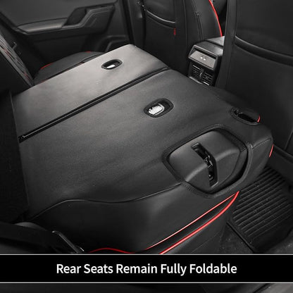 EKR Rav4 Seat Covers Custom Fit for Toyota Rav4 (Hybrid) SE/XSE & (PHEV) GR Sport 2026, Car Seat Cover Full Set for SUV,Factory-Style Upgrade, Easy-Wipe Protection,Faux Leather(Black with Red Piping)