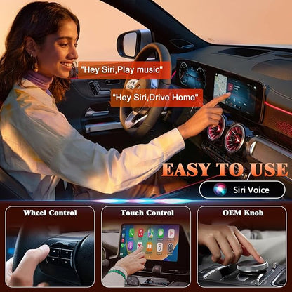 4 in 1 Wireless CarPlay Adapter with Screen Mirroring – Supports Apple CarPlay & Android Auto & AirPlay & MirrorLink, 2026 Upgraded screen mirroring dongle for car, USB-A/USB-C Connection, Plug & Play
