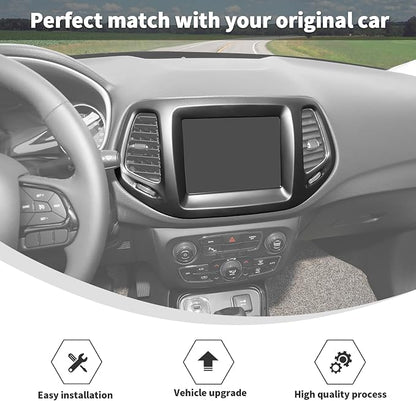 Linskip Information Screen Trim Compatible with 2017 2018 2019 2020 2021 Jeep Compass, Air Vent Covers for Jeep Compass Interior Accessories(Matte Black)