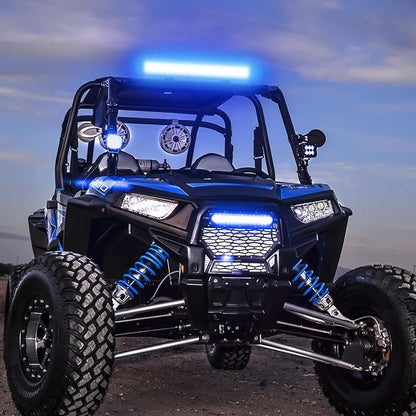 Nilight LED Light Bar 20 Inch 126W Spot Flood Combo Blue Beam Off Road Lamp Fishing Hunting Emergency Deck Work Lighting for Trucks UTV Pick-up Van Boat Tractor