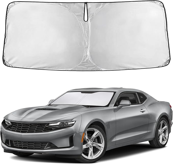 EcoNour Windshield Sunshade Compatible for Chevrolet Camaro 2016-2023 2024 2025, Sun Visor for Front Windshield & Window Sun Shade Cover, UV Heat Blocker & Protector, Car Accessories