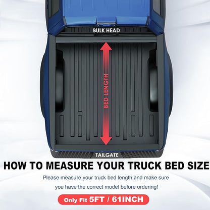 KUIPERAUTO 5 FT Roll-Up Soft Vinyl Truck Bed Tonneau Cover Compatible for 2024 2025 2026 Toyota Tacoma Extra Short Bed Fleetside(Don‘t fit 2025 Utility Track System)