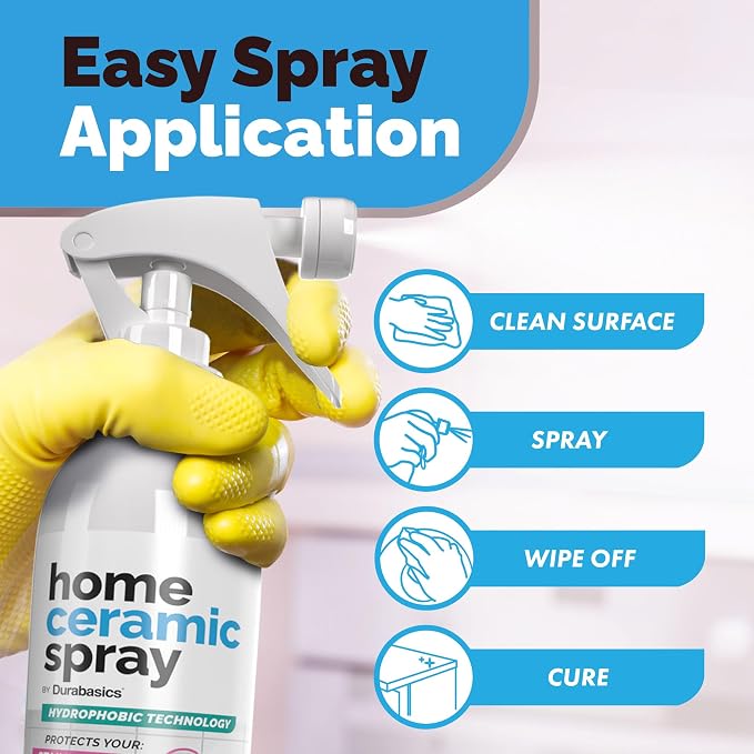 2 Pack [12 Oz] Home Ceramic Coating Spray Kit - Shine, Seal & Protect Kitchen & Bath Surfaces - High Shine - Repels Stains & Grime Effortlessly - Use on Stainless Steel, Sinks, Countertops, Glass