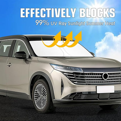 Windshield Sun Shade for Nissan Pathfinder 2022-2025 2026 Foldable Sun Visor Protector for Pathfinder Accessories Sunshade Car Front Window Sunshades Blocks UV Rays