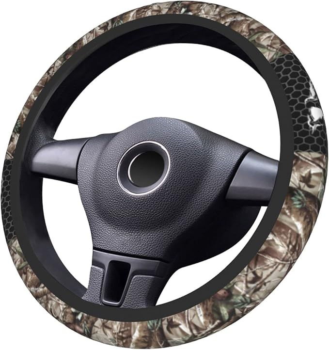 Camo Steering Wheel Cover Universal 15 Inch Camo Wheel Cover Accessories Decorative Non-Slip Neoprene Car Cover Realtree Wheel Cover Suitable For Women And Men Girls Suitable For Car SUV Car Van Truck