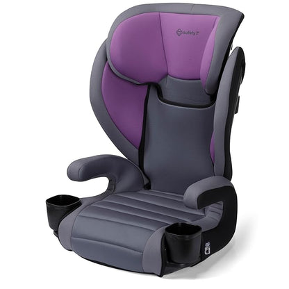 Safety 1st Grow and Go 2-in-1 Booster Car Seat with ComfortWings, Converts High-Back to Backless, 19" Wide, Slim Design, Lightweight, Foldable, Easy-Clean, Cup Holders, 40-100 lbs, Crushed Grape