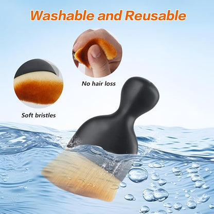 Car Interior Cleaning Brush, 4 Car Brush Interior Dust Brush, Car Interior Detailing Brush, Soft Bristle Automotive Interior Dusting Brush Tools for Crevice Dashboard Leather Air Conditioner Vent