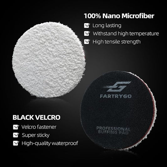 6 Inch Microfiber Cutting Pads – 2 Pack Heavy Cutting Buffing Pads for Large Surface Paint Correction – High-Cut Pads for DA & Rotary Polishers – Swirl & Scratch Remover