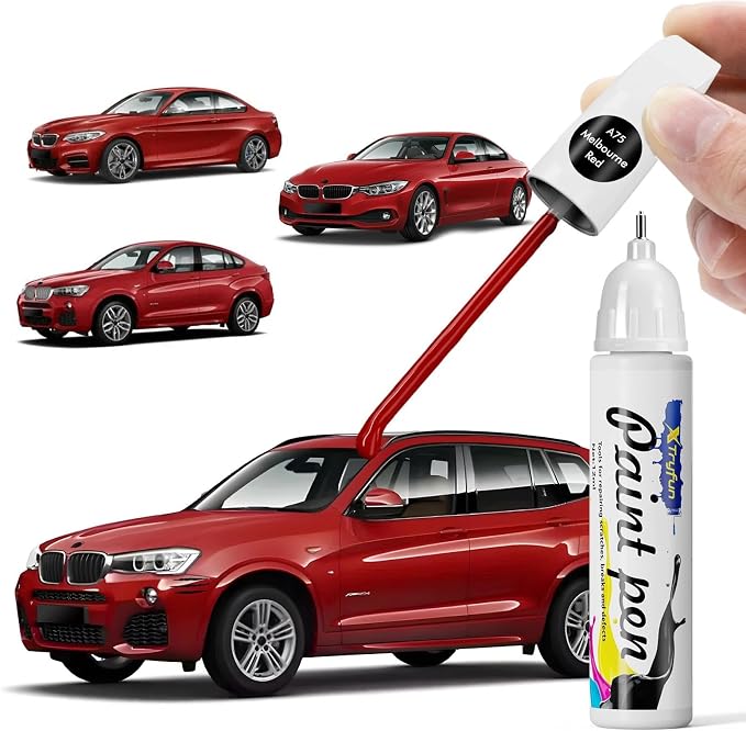 A75 Melbourne Red Touch Up Paint Compatible with BMW, DIY Car Paint Scratch Repair, Quick & Easy Fix Automotive Scratch Repair for X3/X5/X6/2/3/4/6 Series/M3/i3/Z4/B6/XM
