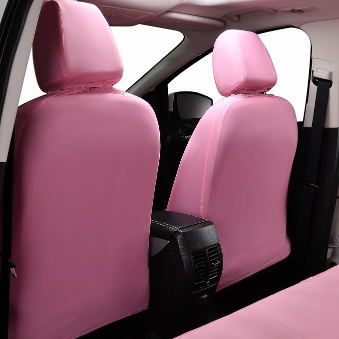 Flying Banner Butterfly car seat Covers ful Set Fashion Universal Lady Woman Female Rear Bench Split Colorized (Full Set - Lace, Solid Pink)