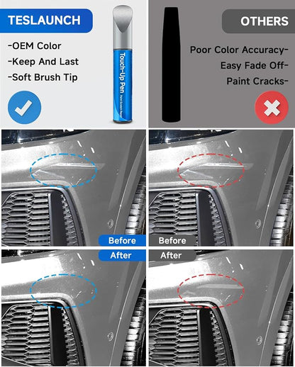LX7W Ice Silver Metallic Touch Up Paint Compatible With Audi Exact Match Car Paint Pen Scratch Repair