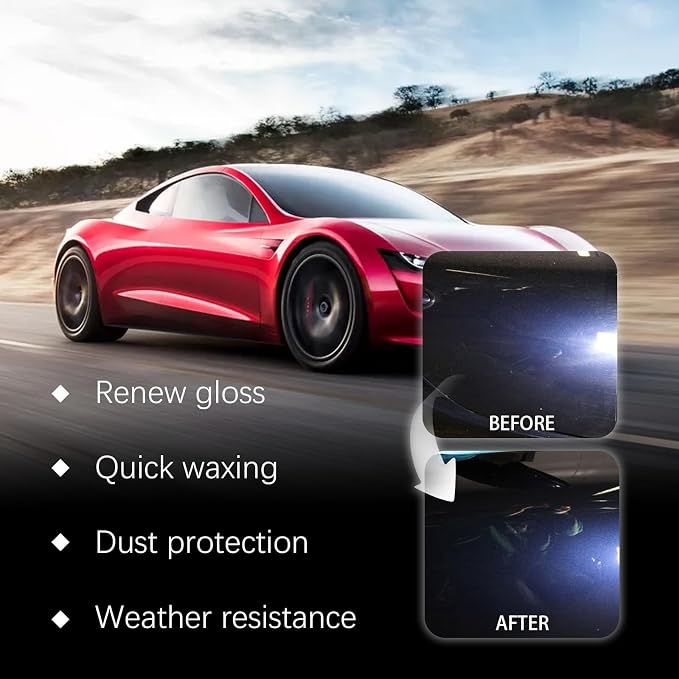 Ceramic Coating Wax for Cars, Strong Protection Car Polish Wax, Car Paint Scratch Repair Paste, Long-Lasting Protection Cream with Sponge (2Pcs)