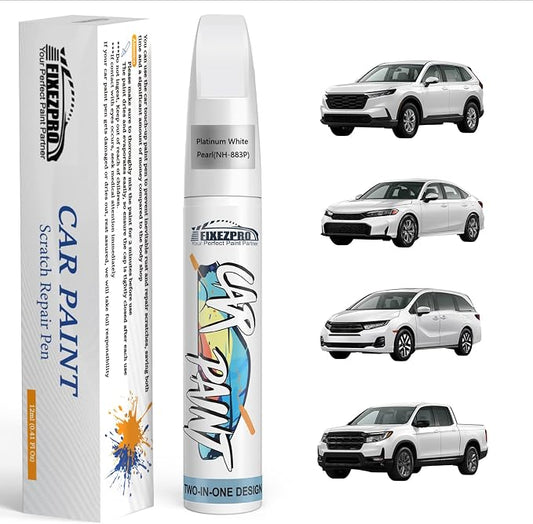 NH-883P Platinum White Pearl Car Touch Up Paint for Honda, Color Match Auto Paint Repair Pen,Professional Car Scratch Repair Remover Pen Quick Drying, Easy to Use