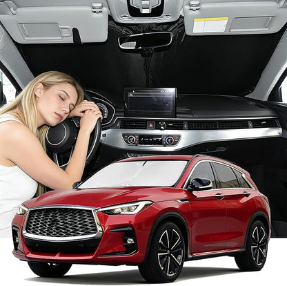 Windshield Sun Shade for Infiniti QX55 2022-2026 Car Window Shade Upgrade 4 Layers Custom Fit QX55 Front Windows Shade Cover Sun Visor Blocks UV Rays Keep Cool, Car Accessories