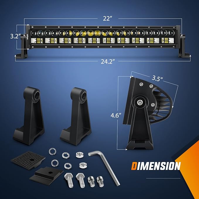 Nilight LED Light Bar 22Inch 150W 7D 15000LM Double Row Flood Spot Combo Off Road Driving Lights Super Bright for Truck Golf Cart SUV ATV UTV Boat