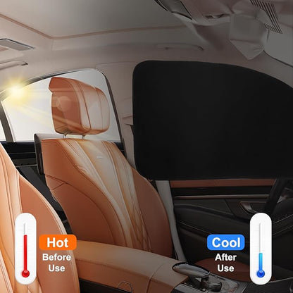 Ovege Car Window Shades Magnetic Suedette - Back Seat 2pcs Privacy Curtain UV Protection