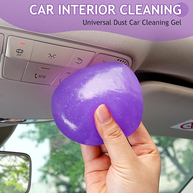 TeSabMi Car Cleaning Gel Car Cleaning Putty Car Putty Car Interior Cleaner Car Slime Car Detailing Kit Car Accessories Gifts for Men Women Stocking Stuffers Purple