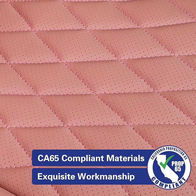 EKR Rav4 Seat Covers Custom Fit for Toyota Rav4 (Hybrid) SE/XSE & (PHEV) GR Sport 2026, Car Seat Cover Full Set for SUV,Factory-Style Upgrade, Easy-Wipe Protection,Faux Leather(Pink)